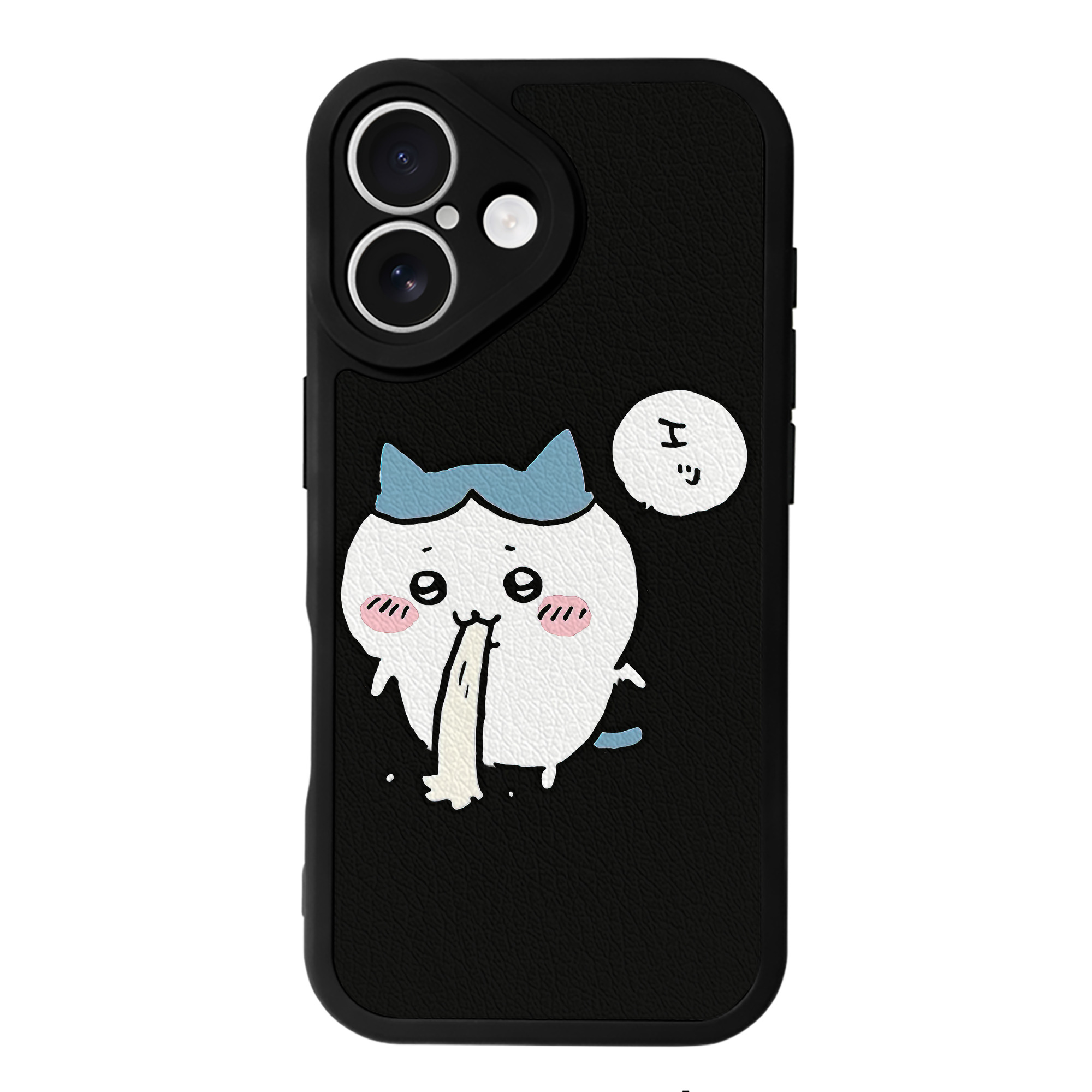 （画像用） ちいかわ ハチワレ Chii-kawa hachiware 【iPhone 16シリーズ対応】シリコンスマホケース（レザー調） 材質：シリコン